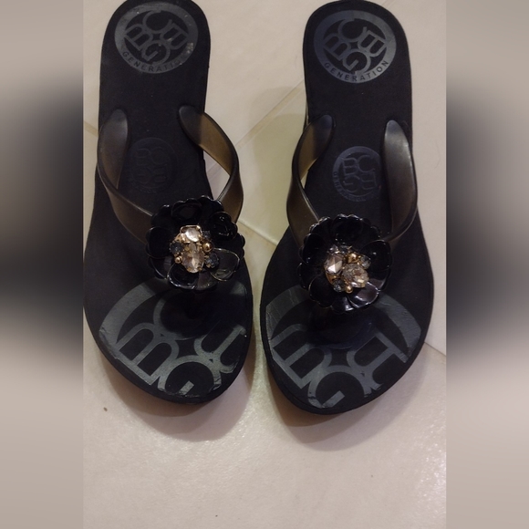 Womens BCBGeneration Black Wedge Heel Sandales - Picture 1 of 4